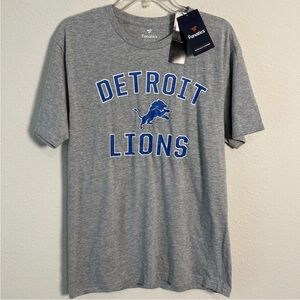 NWT Detroit Lions Fanatics Men’s Med Short Sleeve T-Shirt Gray New With Tags